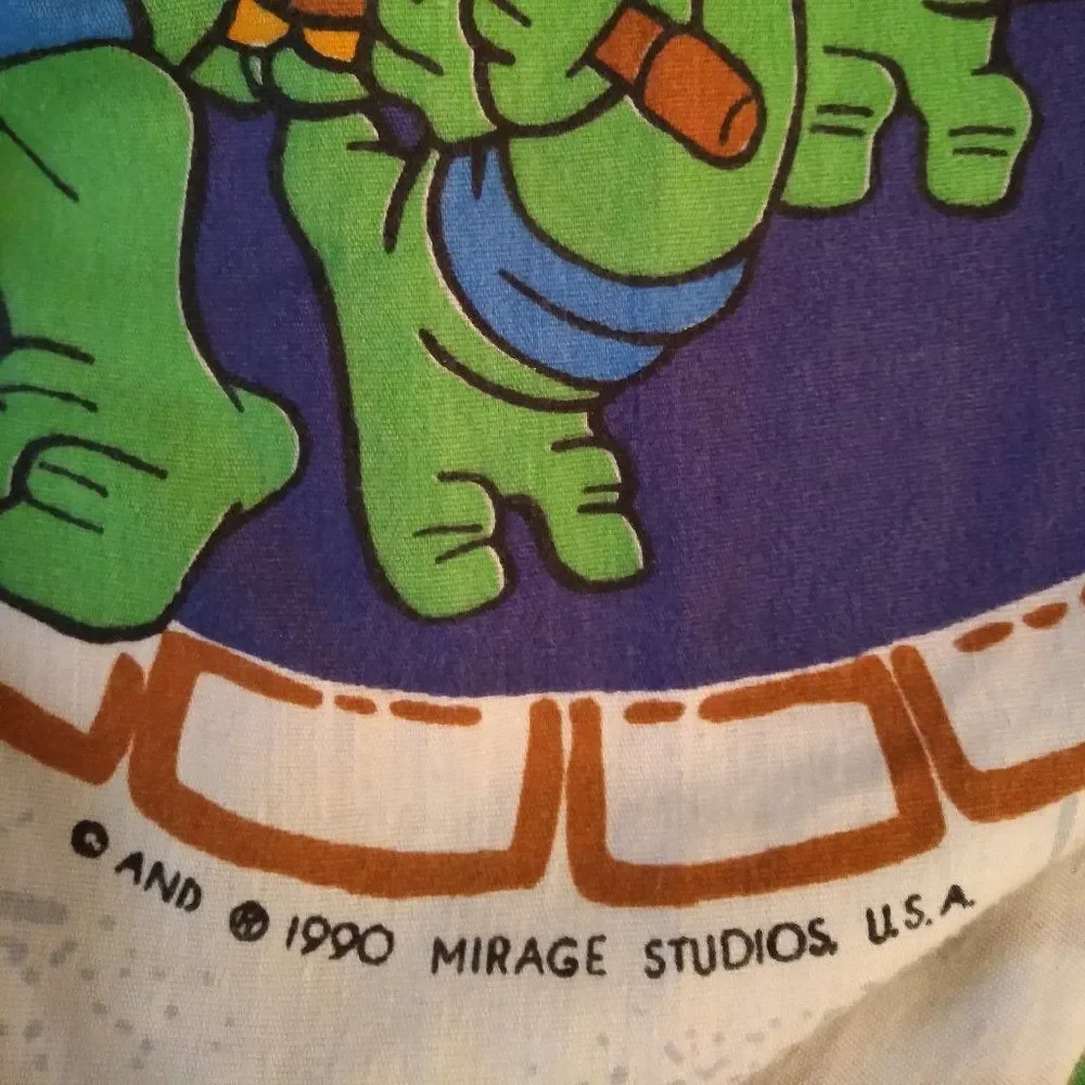 VTG Teenage Mutant Ninja Turtles Pattern Bed Sheet